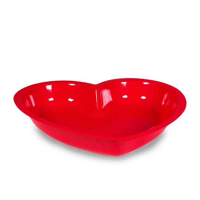 9" Plastic Red Heart Tray