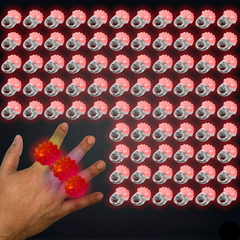 Red LED Flashing Jelly Bumpy Light Up Rings - Pack of 96