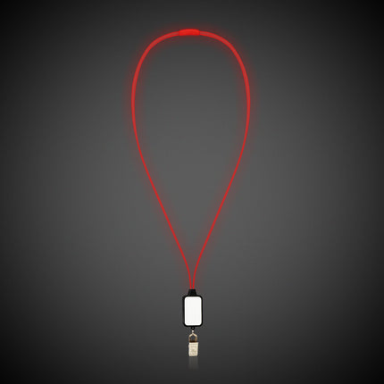 Red LED Lanyard with Badge Clip