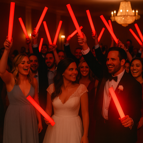 LED Light Up Flashing Red Foam Sticks