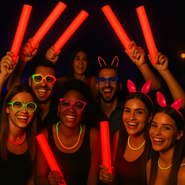 Red LED Light Up Flashing Foam Sticks