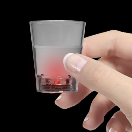 Red LED Light Up Liquid Activated Shot Glasses - 24 Per Pack
