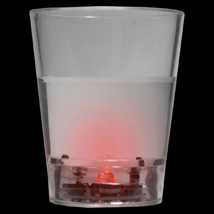Red LED Light Up Liquid Activated Shot Glasses - 24 Per Pack