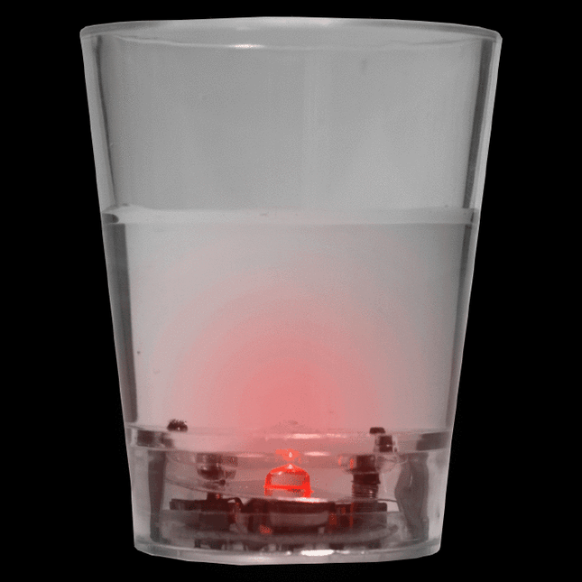 Red LED Light Up Liquid Activated Shot Glasses - 24 Per Pack