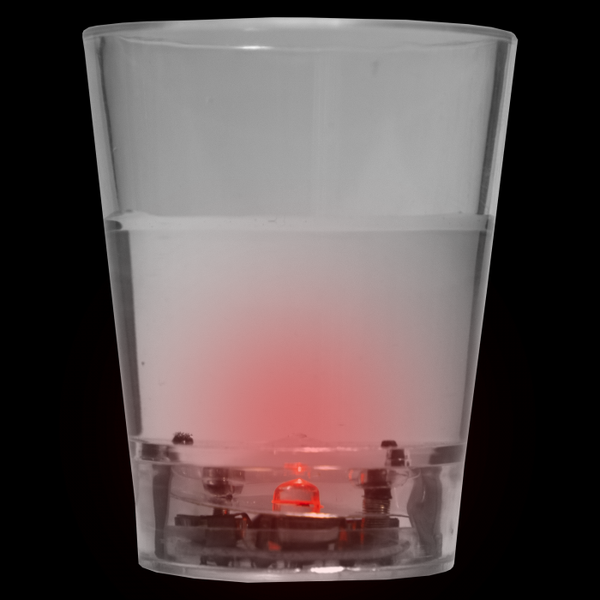 Red LED Light Up Liquid Activated Shot Glasses - 24 Per Pack