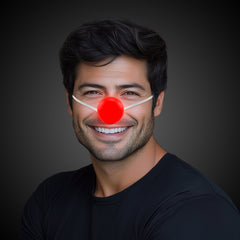 Red LED Light Up Noses - 12 Per Pack