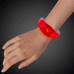 LED Red Stretchy Bangle Bracelet - 12 Per Pack