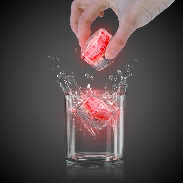 Red Liquid-Activated LED Ice Cubes - 12 Per Pack
