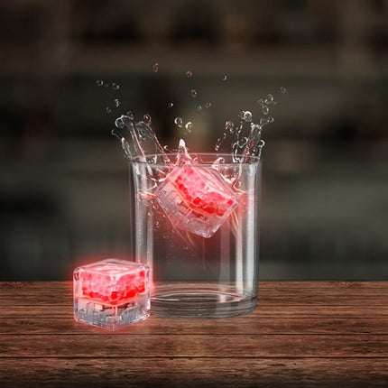 Red Liquid-Activated LED Ice Cubes - 12 Per Pack