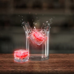 Red Liquid-Activated LED Ice Cubes - 12 Per Pack