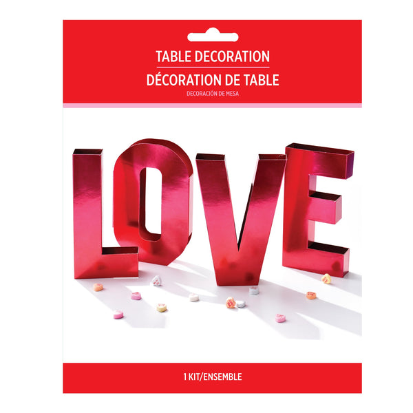 Red Metallic LOVE Foil Centerpiece