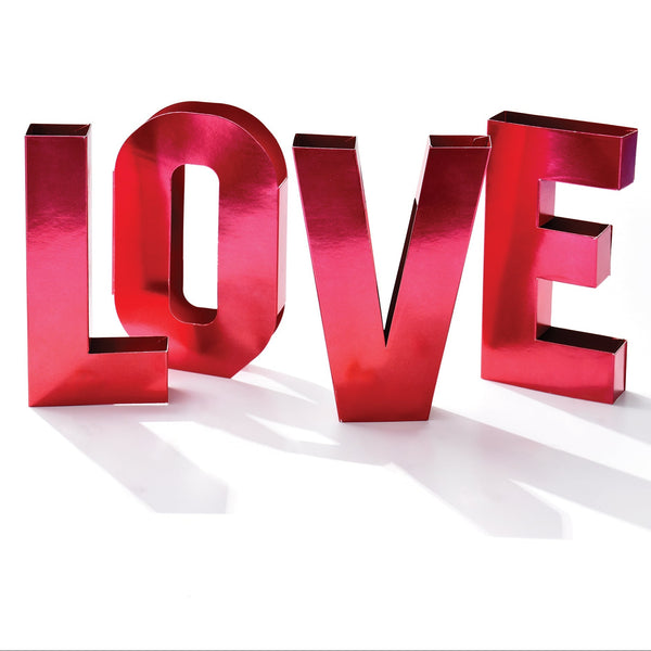 Red Metallic LOVE Foil Centerpiece