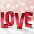 Red Metallic LOVE Foil Centerpiece