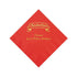 Red Personalized Oktoberfest Beverage Napkins With Gold Foil - 50 Per Pack