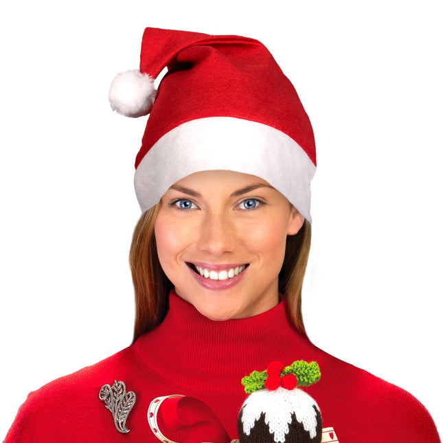 Red Santa Hats - 12 Per Pack