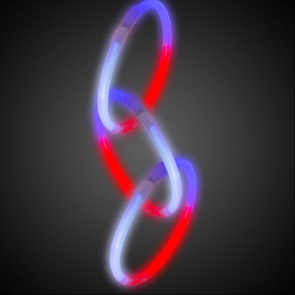 Patriotic Red White And Blue Tri-Color Glow Bracelets