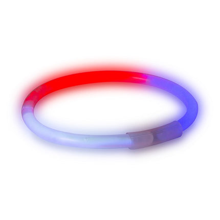 Patriotic Red White And Blue Tri-Color Glow Bracelets