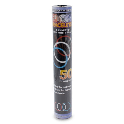 8 Inch Premium Patriotic Color Red White And Blue Glow Stick Bracelets