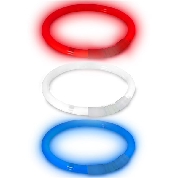 8 Inch Premium Patriotic Color Red White And Blue Glow Stick Bracelets