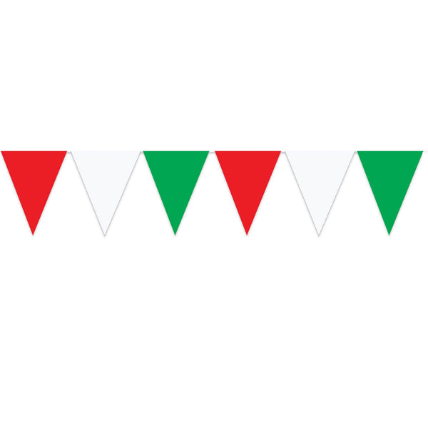 Red, White & Green 30' Pennant Banner