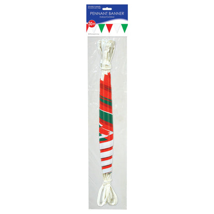 Red, White & Green 30' Pennant Banner