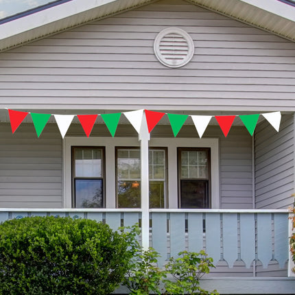 Red, White & Green 30' Pennant Banner
