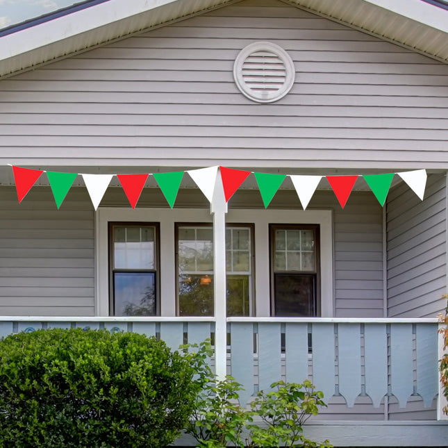 Red, White & Green 30' Pennant Banner