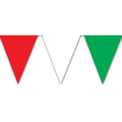Red, White & Green 30' Pennant Banner
