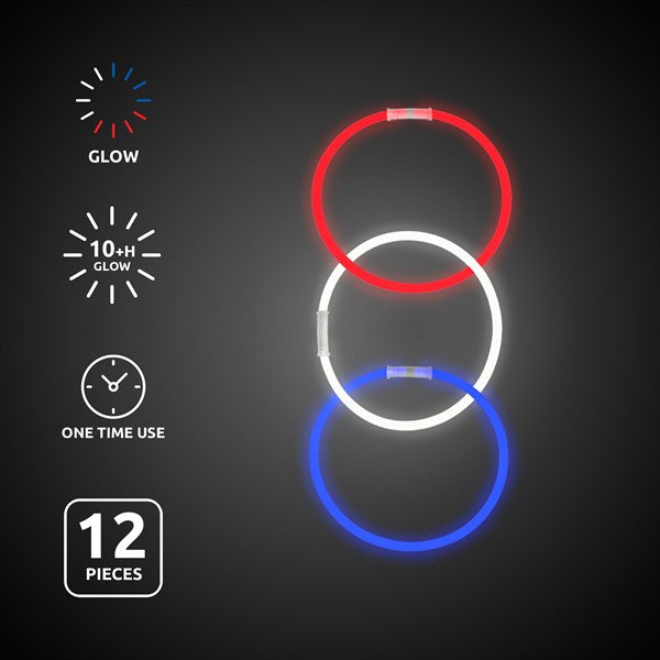 Patriotic Glow 8 Inch Bracelets Retail Counter Display