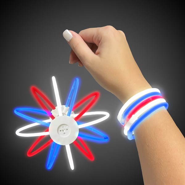 Patriotic Glow 8 Inch Bracelets Retail Counter Display