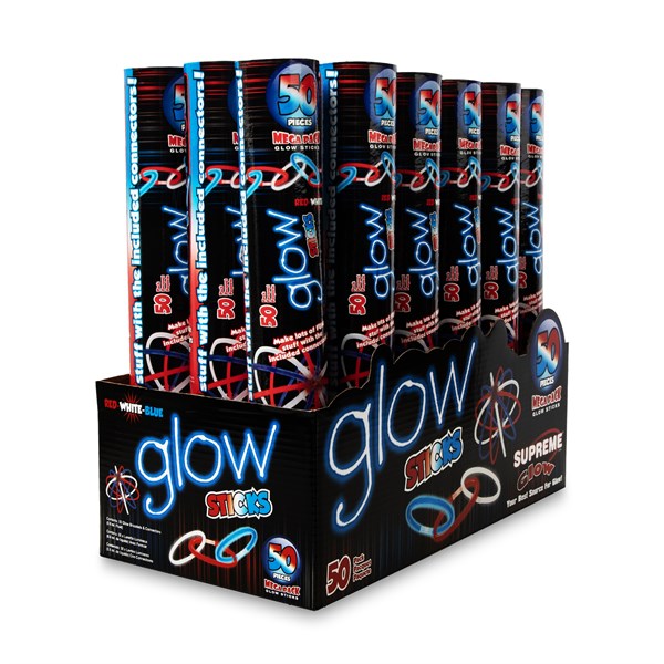 Patriotic Glow 8 Inch Bracelets Retail Counter Display