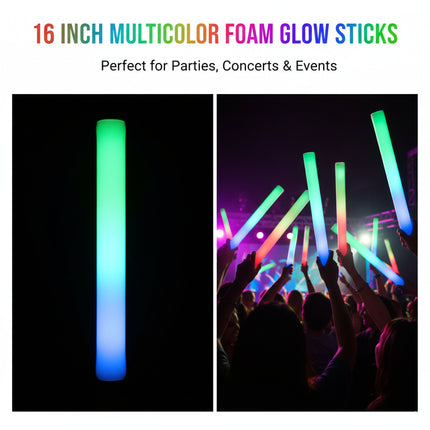 LED Light Up 16 Inch Multicolor Foam Stick Baton