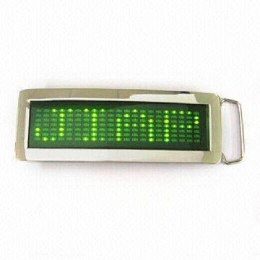 Scrolling Text Belt Buckles Green