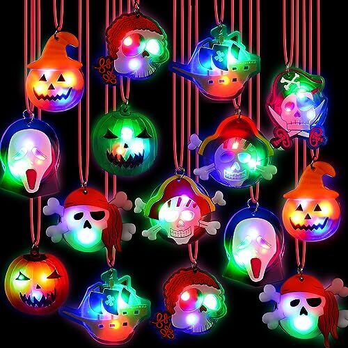 2" Light Up Flashing Halloween Necklaces