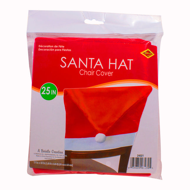 Red & White Felt Santa Hat Chair Cover