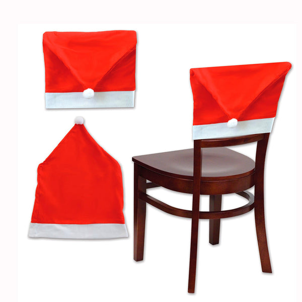 Red & White Felt Santa Hat Chair Cover