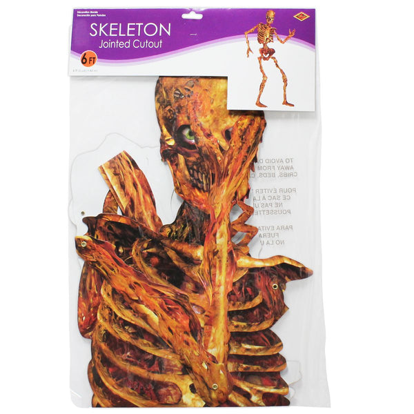 6 Feet Scary Skeleton Jointed Cutout