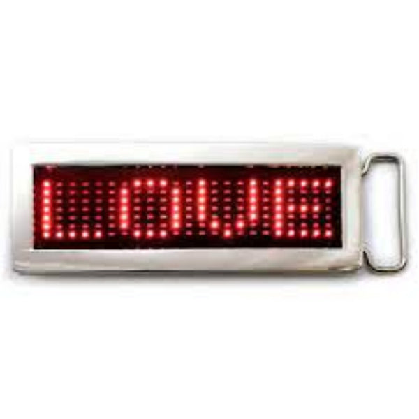 LED Red Scrolling Text Belt Buckles