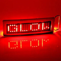 LED Red Scrolling Text Belt Buckles