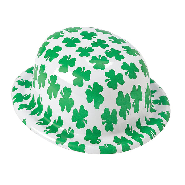 Shamrock Print Derby Hats - 12 Per Pack
