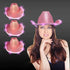 LED Light Up Flashing Sequin Pink Cowboy Hat - Pack of 3 Hats