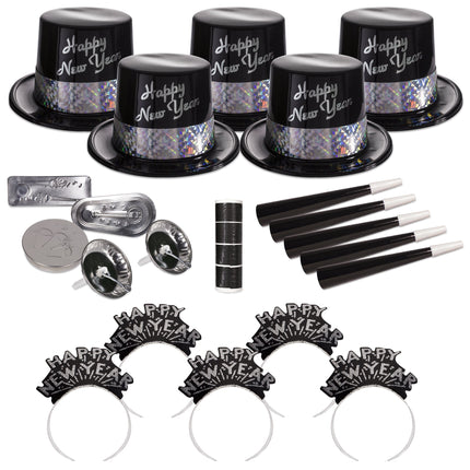Silver Fantasy New Year Party Kit For 50 Guests