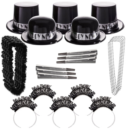Silver Showboat New Year Party Kit For 100 Guests