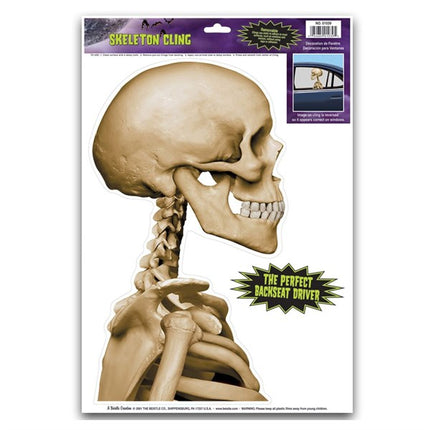 14" Skeleton Car Window Cling