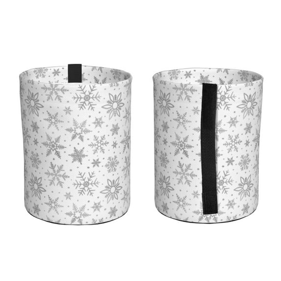 Snowflake Minimalist Print Car Trash Can - Portable Hanging Trash Bin