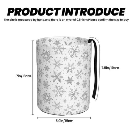 Snowflake Minimalist Print Car Trash Can - Portable Hanging Trash Bin