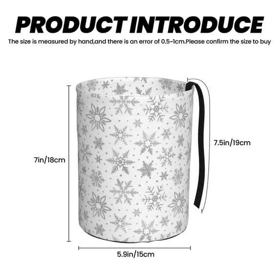 Snowflake Minimalist Print Car Trash Can - Portable Hanging Trash Bin