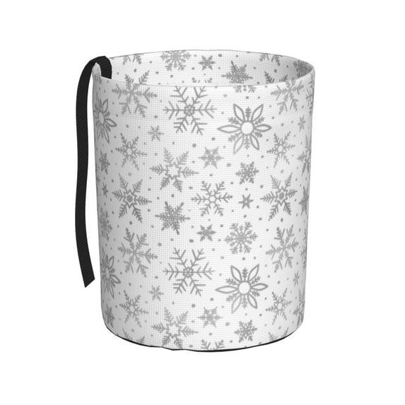 Snowflake Minimalist Print Car Trash Can - Portable Hanging Trash Bin