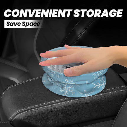 Snowflake Snowing Print Waterproof Car Trash Can - Garbage Container