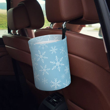Snowflake Snowing Print Waterproof Car Trash Can - Garbage Container